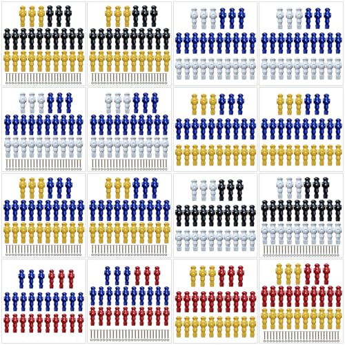 26Pcs Table Foosball Men Replacement Football Men Soccer Games Player Figure 107mm Height 16mm Side Hole Foosball Player - color: blue and white, size: Without screws