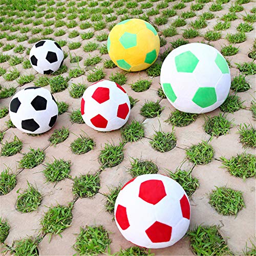 AOQI Plush Soccer Balls - Fluffy Stuffed Toy Soccer Ball Plush Pillow Soft Durable Stuff Soccerball Gift for Kids Boy Baby (Green - White,17.7inch/45cm) - color: Green - White, size: 17.7inch/45cm