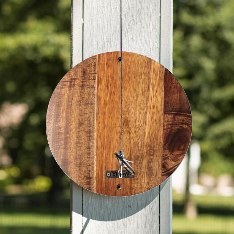 Hook and Ring Game Wall Mounted – Solid Acacia Wood Ring Toss Game for Indoor Outdoor Use, Patio Backyard Bar Game, Fun Family Game Room Decor with Mounting Kit