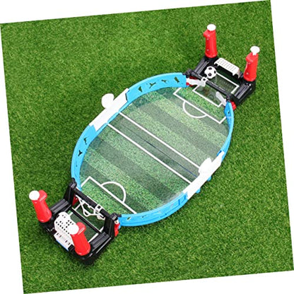 Toyvian Mini Tabletop Foosball Soccer Game for Compact Plastic Football Machine with Mini Balls and Accessories Portable Playset for Childrens Hand Eye Coordination and Fun