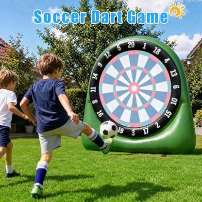 AONESY Inflatable Giant Kick Dart Games Soccer Golf Kick Dartboard Outdoor Backyard Lawn Large Carnival Games 6ft Big for Kids Adults Family Dartboards with Balls & Air Pump