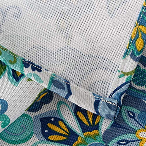 Melaluxe Spring/Summer Wrinkle-Free Waterproof Outdoor Tablecloth with Umbrella Hole and Zipper, 60 Inch Square - color: Flower, size: 60" x 60" (Square)