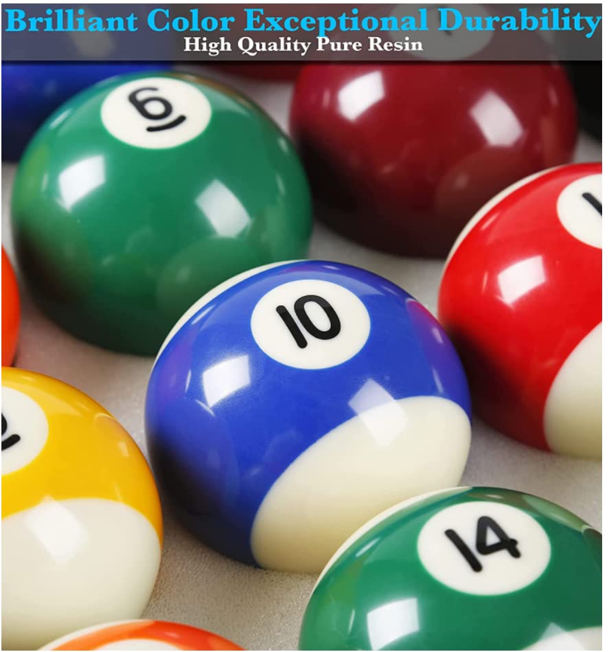 Premium Regulation Size Belgian Billiard Pool Ball Set - 16 Pro Tournament Quality Billiard Balls - Custom Pool Ball Set for All Player Levels - Cue Ball with Unique Logo Design