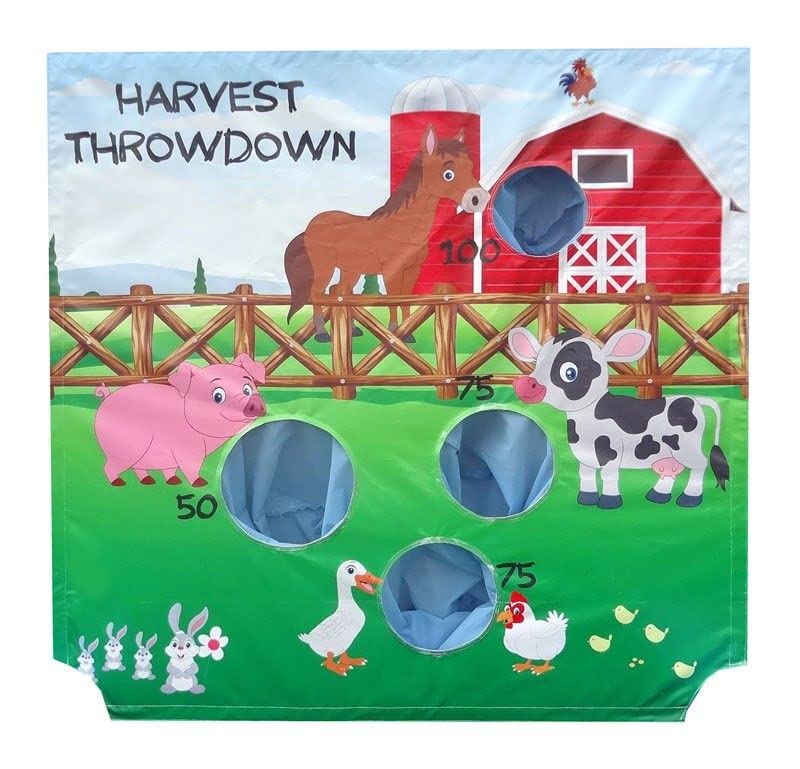 TentandTable Replacement Air Frame Game Panel | Ball and Bean Bag Toss Panel with Net | Use with Air Frame Game | for Backyards, Carnivals, Schools, Birthday Parties - color: Harvest Throwdown