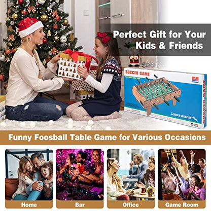 Giantex 27" Foosball Table, Easily Assemble Wooden Soccer Game Table Top w/Footballs, Indoor Table Soccer Set for Arcades, Game Room, Bars, Parties, Family Night