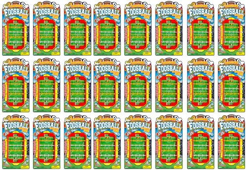 JA-RU Mini Foosball Table (1 Toy) Mini Arcade Tabletop Soccer & Football Party Favors. Portable Handheld Games for Kids & Office Desk Toys. 255-1s - style: 24 Packs