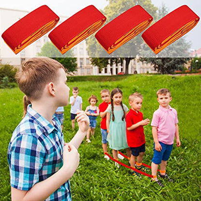 2 Sets 4 Legged Race Bands for Kids Field Day Team Building Games for Work Birthday Holiday Party Outdoor Activities for Adults Boys Girls Group Fun Games