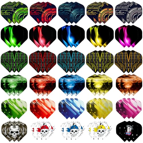 Dart Flights, 6 Styles, 30 Sets, 90 Pieces, PET Standard Accessories for Darts, Perfect Equipment for Soft/Steel Tip Darts Games (6 Styles, 30 Sets, 90 Pieces)