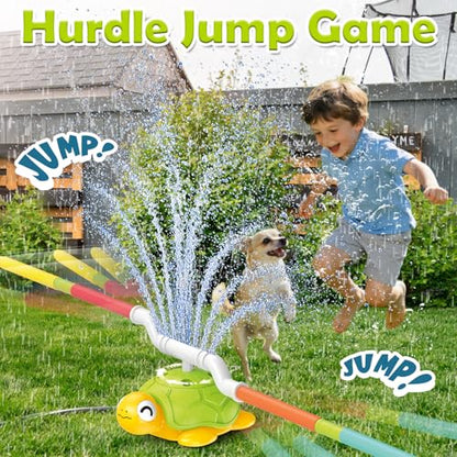 Sprinkler for Kids Water Toys: Airyard 3-in-1 Turtle Sprinkler Toys 360° Rotating Spray with Snail Plash Ring Toss Game for Backyard Outdoor Summer Toys Water Game Toys for Boys Girls Kids Ages 3-8