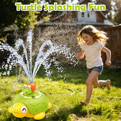 Sprinkler for Kids Water Toys: Airyard 3-in-1 Turtle Sprinkler Toys 360° Rotating Spray with Snail Plash Ring Toss Game for Backyard Outdoor Summer Toys Water Game Toys for Boys Girls Kids Ages 3-8