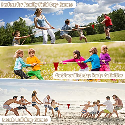 25FT Tug of War Rope for Kids & Adults - Field Day Family Reunion Games, Lawn Camping Picnic Activities, Backyard Carnival Fun for Team Building