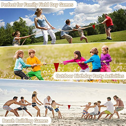 25FT Tug of War Rope for Kids & Adults - Field Day Family Reunion Games, Lawn Camping Picnic Activities, Backyard Carnival Fun for Team Building
