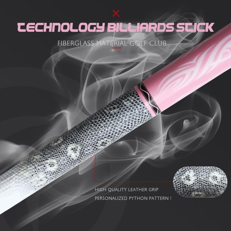 Carbon Fiber Pool Cue – 12.9mm, 14mm and 12.4mm, 2-Piece Billiard Cue Stick for Women/Men, Professional Break Cue for Snooker, 8-Ball, 9-Ball, Home & Club Use