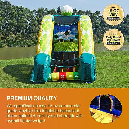 JumpOrange Golf Target Game Inflatable (with Blower), Kids and Adults, Commercial Grade, Rental Game, Target Holes, Toss Throwing Game, Outdoor Indoor, 15oz PVC Vinyl, <90 LBS - style: Golf
