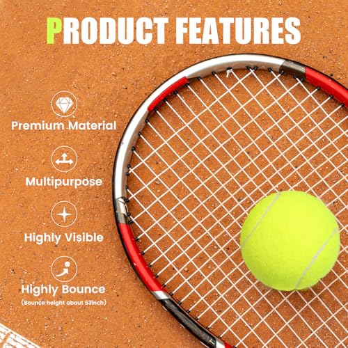 60/120 Pack Tennis Balls, Training Tennis Balls, Pet Dog Playing Balls, Practice Tennis Balls with Mesh Bag for Transport and Beginner Training - color: Yellow-60Pack