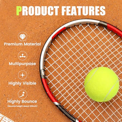 60/120 Pack Tennis Balls, Training Tennis Balls, Pet Dog Playing Balls, Practice Tennis Balls with Mesh Bag for Transport and Beginner Training - color: Yellow-60Pack