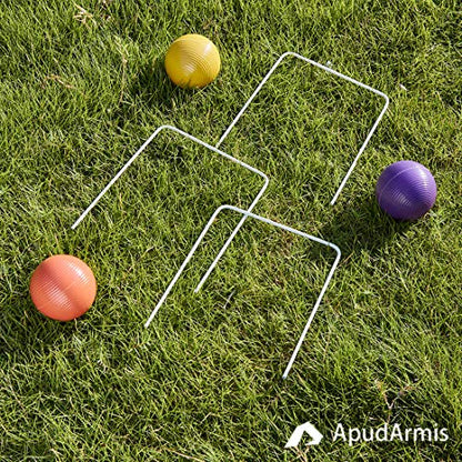 ApudArmis Universal Croquet Wickets Standard Size, Set of 9 White Square Arrow Wickets Rplacement for 28In or 32In Croquet Lawn Backyard Outdoor Game (8In Height & 6.3In Width) - size: Universal Size for 28‘’ & 32‘’ Croquet