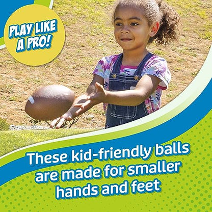 Toysmith Get Outside GO! Pro-Ball Set (Pack of 3) – Small Toddler Sports Balls for Ages 3+ – Includes 5″ Soccer, 6.5″ Football & 5″ Basketball – Indoor or Outdoor Play, Backyard Toy & Gift for Kids