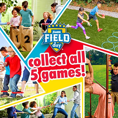 Franklin Field Day Deluxe Tic Tac Toe Racing for Kids and Adults - Perfect for Backyard Play - Includes 9 Play Space Hoops, 6 Tic Tac Toe Weighted Flags and 1 Starting Line