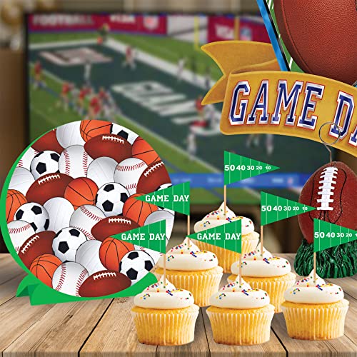 Beistle 3-D Sports Centerpiece, 9.25" Tall - Football, Basketball, Volleyball, Soccer, Baseball Athletic Table Decorations - style: Multi-Sport