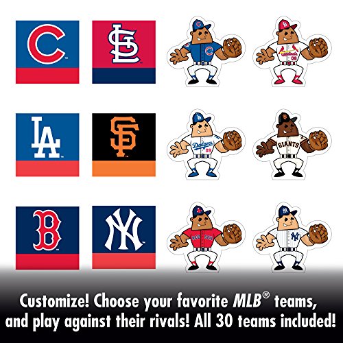 MLB Slammin' Sluggers Magnetic Baseball Tabletop Game – 2-Player Board Game with 20" x 20" Field, Scoreboard, Stickers and Manual Pitching Control