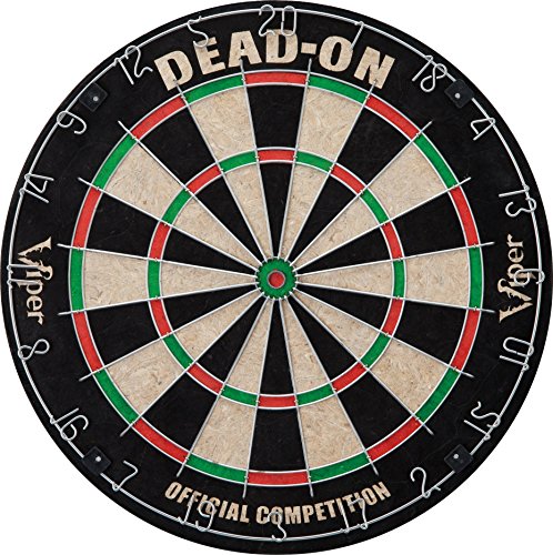 Viper Hudson All-in-One Dart Center: Classic Solid Wood Cabinet & Official Sisal/Bristle Dartboard Bundle with Steel-Tip Dart Set, Dry Erase Scoreboard & Out-Chart, Mahogany Finish - style: Deluxe