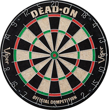 Viper Hudson All-in-One Dart Center: Classic Solid Wood Cabinet & Official Sisal/Bristle Dartboard Bundle with Steel-Tip Dart Set, Dry Erase Scoreboard & Out-Chart, Mahogany Finish - style: Deluxe