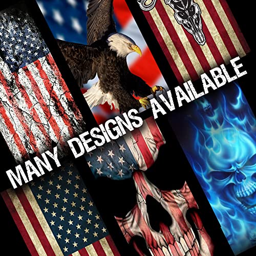 GRAPHIX Express - C210 American Flag Eagle - Patriotic Cornhole Board Wrap - Laminated Weatherproof Vinyl Decal - Easy Bubble-Free Application - Stickers Dimensions: 2' x 4' - Set of 2