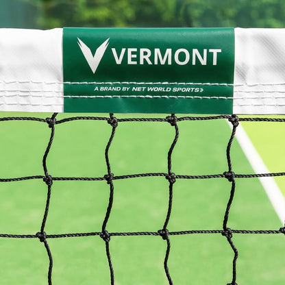 VERMONT Tennis Net – Championship Quality, Heavy-Duty HDPE | 42ft Doubles or 33ft Singles | 4 Thickness Options (2mm–3.5mm) - size: 2.5mm Singles [Standard], style: Double Loop