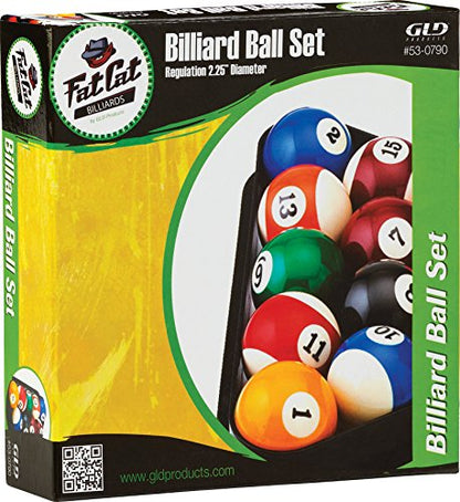 Fat Cat 2-1/4" Regulation Size Billiard/Pool Balls, Complete 16 Ball Set