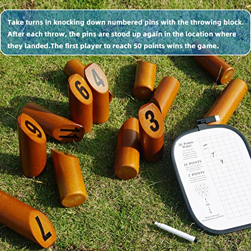 SpeedArmis Wooden Throwing Game - 12 Numbered Block Toss Games Set with Scoreboard & Carrying Case, Indoor Tailgating Bowling Yard Activity‌ for Teens Adults Family