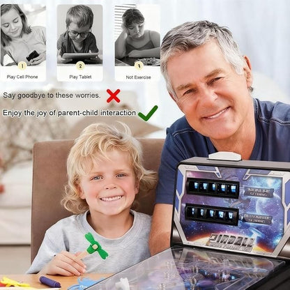 Mini Pinball Machine with LED Lights and Digital Scorekeeper - Portable Desktop Arcade Game for Kids Adults, Fun Office Desk Toy and Party Favor