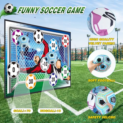 Soccer Ball Game Set for Kids: Indoor Outdoor Backyard Toss Soccer Goal Game with Balls - Sports Soccer Toys for Kids Boys for 3 4 5 6 7 8 Year Old - Birthday Gifts for Boys Girls Age 3-12