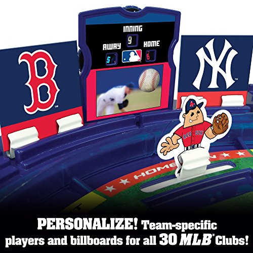 MLB Slammin' Sluggers Magnetic Baseball Tabletop Game – 2-Player Board Game with 20" x 20" Field, Scoreboard, Stickers and Manual Pitching Control