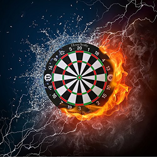 Dart Board, Dart Game Set with 6 Metal Darts and Double-Sided Flocking Dartboard (18 Inches)