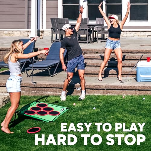 Golf Pong Game Set, Jumbo Backyard Lawn Game, Portable Indoor-Outdoor Chipping Golf Gift for Men, Women & Family Original