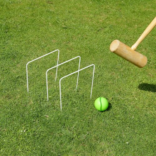 8pcs Iron Wire Croquet Wickets Metal Frames Lightweight Portable Backyard Lawn Game Accessories for Family Outdoor and Indoor Fun