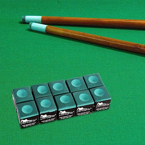 HMQQ Pool Cue Chalk – 12 Pack Billiard Chalk, Low Dust & Anti-Slip Cue Chalk for Smooth, Accurate Shots – 6 Colors Available for Pool Lovers, Home Tables & Clubs - color: Green