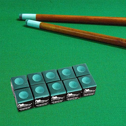 HMQQ Pool Cue Chalk – 12 Pack Billiard Chalk, Low Dust & Anti-Slip Cue Chalk for Smooth, Accurate Shots – 6 Colors Available for Pool Lovers, Home Tables & Clubs - color: Green