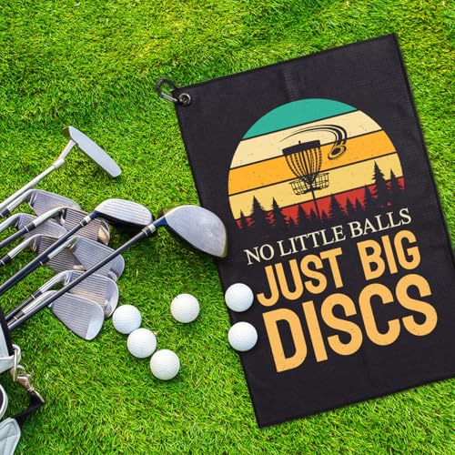 No Little Balls Just Big Discs Printed Microfiber Golf Towel, Funny Frisbee Golfing Towels, Golfer Bags Accessories Gifts for Men Disc Lover Golfer Fan Dad Grandpa Uncle Brother Family Friend - color: Multicolor064