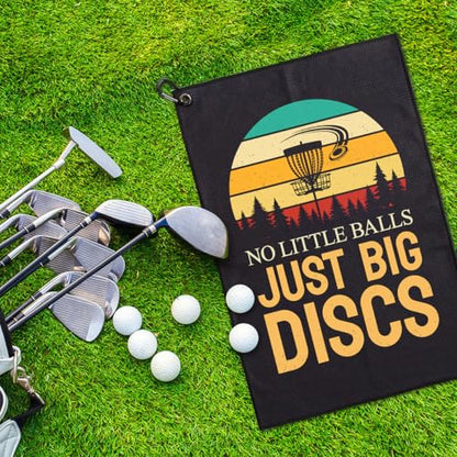 No Little Balls Just Big Discs Printed Microfiber Golf Towel, Funny Frisbee Golfing Towels, Golfer Bags Accessories Gifts for Men Disc Lover Golfer Fan Dad Grandpa Uncle Brother Family Friend - color: Multicolor064