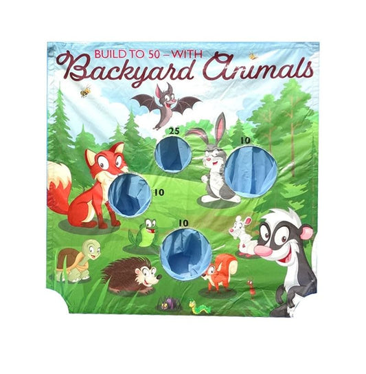 TentandTable Replacement Air Frame Game Panel | Ball and Bean Bag Toss Panel with Net | Use with Air Frame Game | for Backyards, Carnivals, Schools, Birthday Parties - color: Backyard Animals