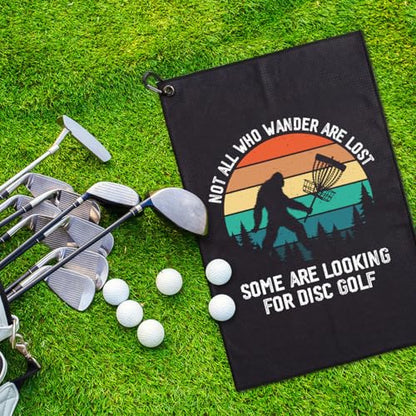 Not All Who Wander are Lost Some are Looking Printed Microfiber Golf Towel, Funny Sasquatch Golf Towel, Golfer Bags Accessories Gifts for Men Golfer Fan Dad Grandpa Uncle Brother Friend - color: Multicolor065