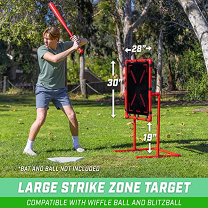 GoSports Baseball Strike Zone Target for Plastic Balls - Compatible with Blitzball and Wiffle Ball - style: Large 30" x 28"