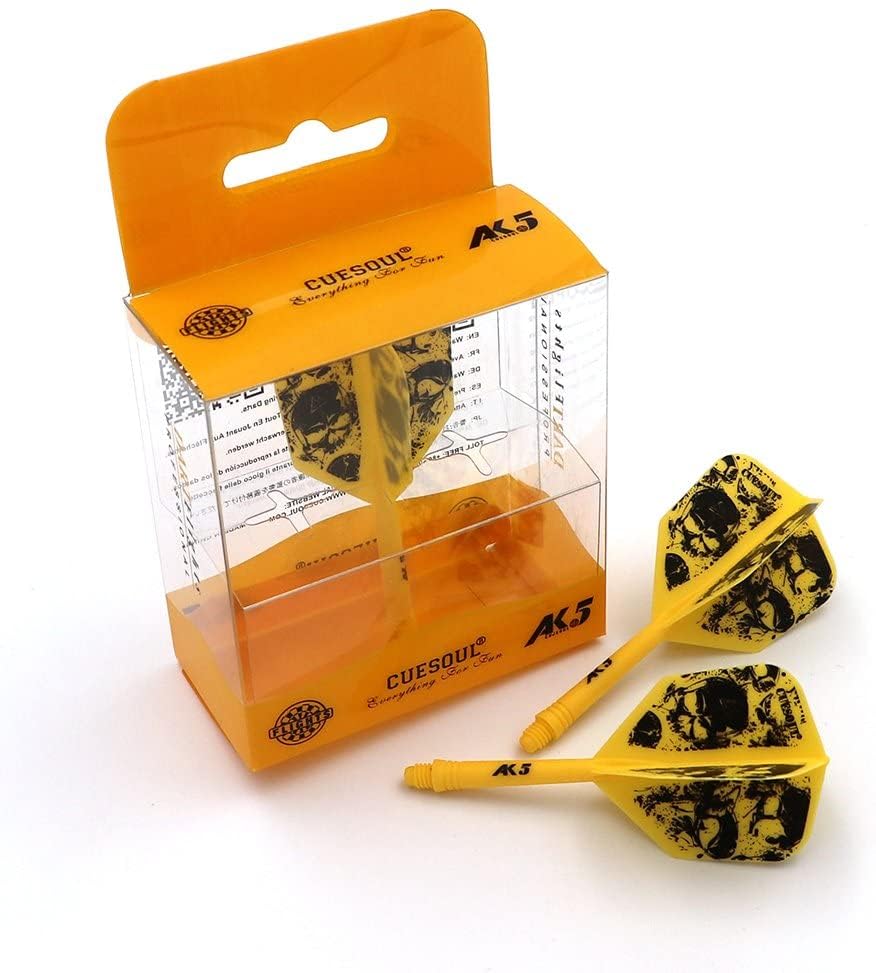 CUESOUL ROST Integrated Dart Flight and Shafts Meduim/Small/Large - color: Yellow Skull, size: Size M-28mm