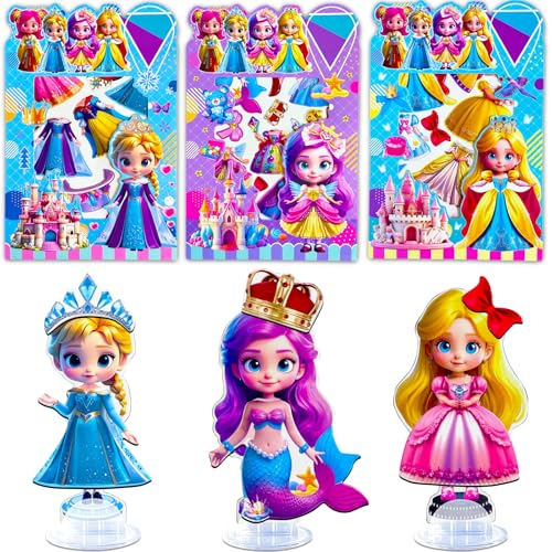 ZHOC Magnetic Dress Up Dolls for Girls, Princess Cute Sweetheart Mermaid Magnet Dolls Dress Up Kits, [3 Pack]Travel Game Car Road Trip Airplane Activity Toys Birthday Gifts for Toddler Girls Ages 3-8 - color: Pink3