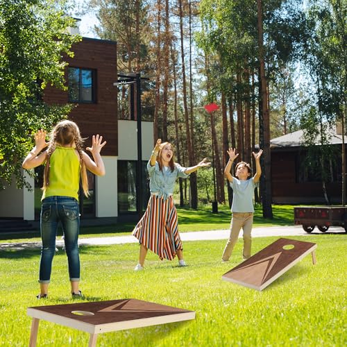 Regulation Cornhole Board Set with Storage Capability, 4 x 2 ft Solid Wood Cornhole Game Set with 8 Bean Bags and 2 Cornhole Board, Premium Corn Hole Game for Adults and Family (Rustic)