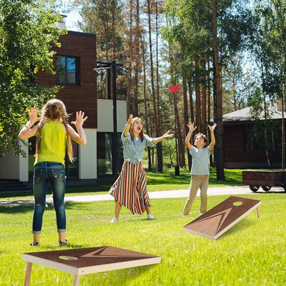 Regulation Cornhole Board Set with Storage Capability, 4 x 2 ft Solid Wood Cornhole Game Set with 8 Bean Bags and 2 Cornhole Board, Premium Corn Hole Game for Adults and Family (Rustic)