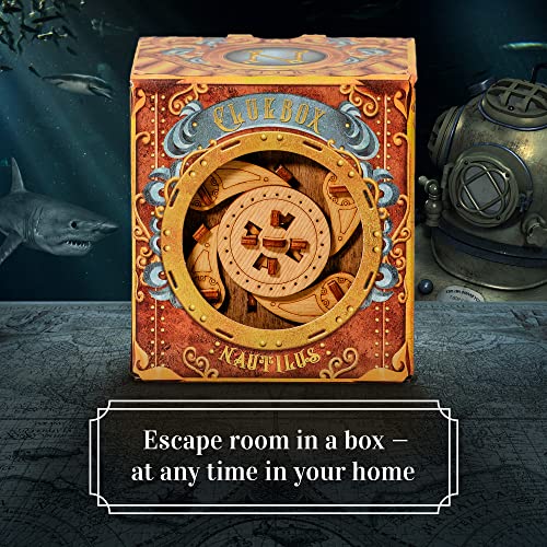 iDventure Cluebox - Captain's Nemo Nautilus - Escape Room Game - Puzzle Box - Sequential 3D Puzzle for Adults - Brain Teaser - Birthday Gift Gadget for Men and Women - Money Box - color: Nautilus