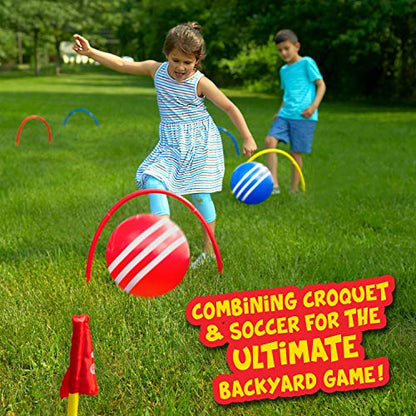 Franklin Kick Croquet Game Set - Perfect for Kids and Adults - Combines Soccer and Croquet - Great for Outdoor Play